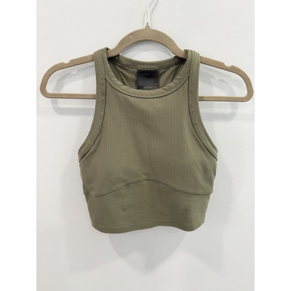 Lululemon Blissful Bend Tank Top Women's Size 4 Olive Green Padded Athletic
